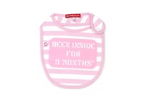 Bavoir "Been inside" rose et blanc by Oh Baby London