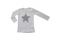 Tshirt blanc étoile argentée by Zekid